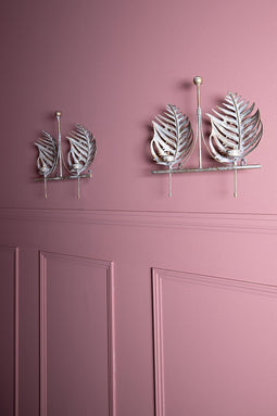 PTMD Lyne Wandkandelaar Palmbladeren - 39 x 9 x 39 cm - Ijzer - Goud