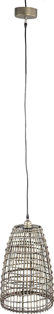 PTMD Lyric Ronde Hanglamp - H. x Ø29 cm - Metaal/rotan - Koper