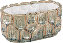 PTMD Madge Cream Ceramic Oval Pot Round Motive S