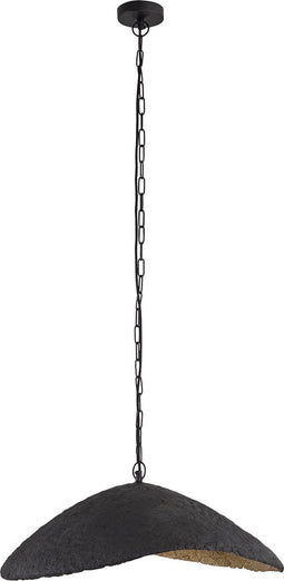 PTMD Majid Black Paper Machee Wave Lamp Gold Inside