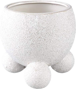 PTMD Malinda Cream Ceramic Pot Round Shaped Round LegL