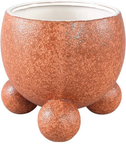 PTMD Malinda Orange Ceramic Pot Round Shape Round LegXL