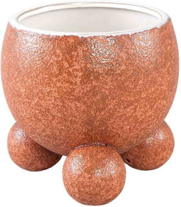 PTMD Malinda Orange Ceramic Pot Round Shaped Round LegL