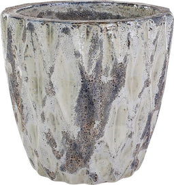 PTMD Malla wit keramiek pot rond maat in cm: 33 x 33 x 36 - Wit