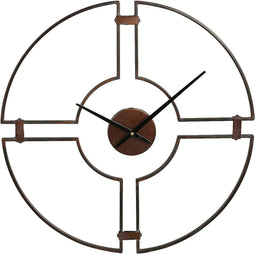 PTMD Mallis Ronde Wandklok - 60,5 x 3 x 60,5 cm - Metaal - Zwart