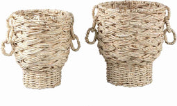 PTMD Mand Aleece - 35x35x27 cm - Maisblad - Naturel - Set van 2