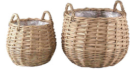 PTMD Mand Tifa - 52x52x39 cm - Wilg - Naturel - Set van 2
