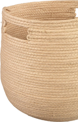 PTMD Manden Mellaine - 34x34x31 cm - Papier - Creme - Set van 3