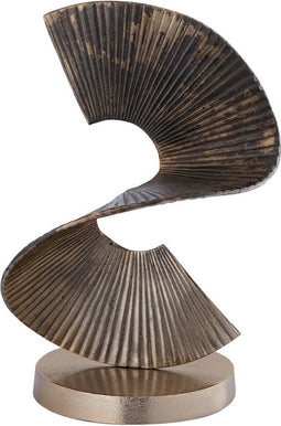 PTMD Manoa Gold Alu Spiral Shaped Statue Ribbed