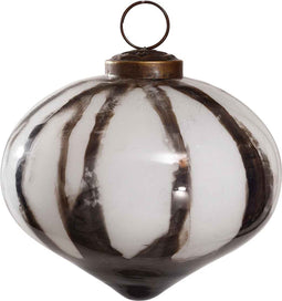 PTMD Marble Kerstbal - 10 x 10 x 10 cm - Glas - Zilver/wit