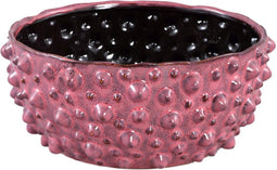 PTMD Marel Red Glazed Ceramic Pot Rough Dots Oval L