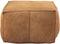 PTMD Marieke Camel Suede Leather Pouf Square