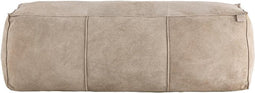PTMD Marieke Taupe Suede Leather Pouf Rectangle