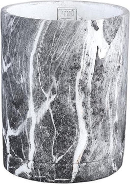 PTMD Marmy Bloempot - H25 x Ø20 cm - Cement - Zwart