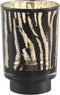 PTMD Maudy Theelicht Zebra LED - H15 x Ø10 cm - Glas - Zwart/goud