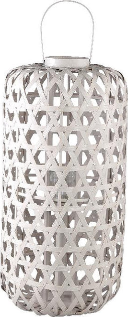 PTMD Mayita Sand Round Bamboo Lantern With Glass L