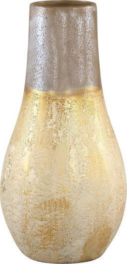 PTMD Maze Bloempot - H38 x Ø19 cm - Keramiek - Goud