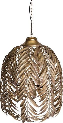 PTMD Mea Gold Metal Hanging Lamp Palm Leaves Long L