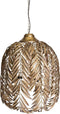 PTMD Mea Gold Metal Hanging Lamp Palm Leaves Long L