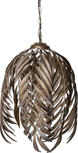 PTMD Mea Gold Metal Hanging Lamp Palm Leaves Long M