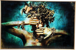 PTMD Melani Glass Art Wall Picture Embrace Nature Wide