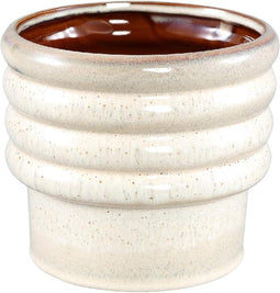 PTMD Melisa Cream Glazed Ceramic Round Pot Layers L