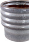 PTMD Melisa Grey Glazed Ceramic Round Pot Layers L