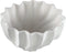 PTMD Merc White Ceramic Pot Wavy Ribbed Low S