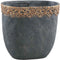 PTMD Mesa Ovale Bloempot - 25 x 12,5 x 22 cm - Cement - Zwart