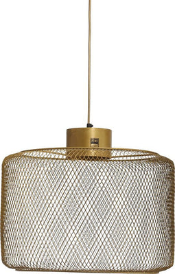 PTMD Mesh Ronde Hanglamp - H30 x Ø48 cm - Ijzer - Goud