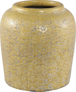 PTMD Mexxi Boeren Bloempot - 29 x 29 x 31 cm - Keramiek - Geel