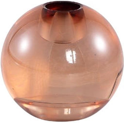 PTMD Mezzi Brown Glass Ball Candleholder Round