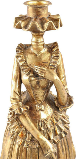 PTMD Michelle Kandelaar Vrouw - 12 x 12 x 30 cm - Poly - Goud