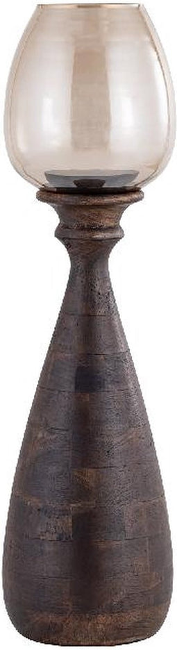 PTMD Midi Brown Mango Wood Stormlight Luster Glass S