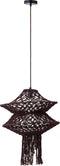 PTMD Milley Brown cotton macrame hanging lamp 2 layers