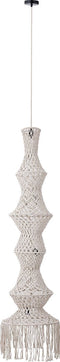 PTMD Milley Cream cotton macrame hanging lamp 6 layers