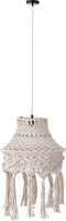 PTMD Milley Cream Cotton Macrame Hanging Lamp Round