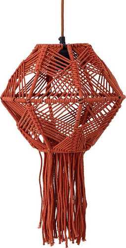 PTMD Milley dark orange cotton macrame hanging lamp
