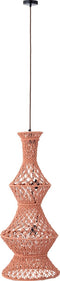 PTMD Milley Orange cotton macrame hanging lamp 3 layers