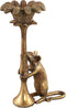 PTMD Mini Gold Polyresin Mouse Candle Holder