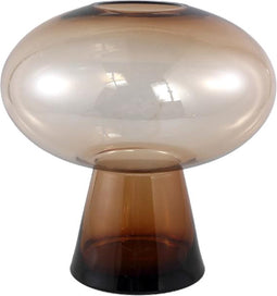 PTMD Minty Brown Glass Vase Round On Foot L