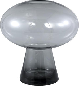 PTMD Minty Grey Glass Vase Round On Foot L