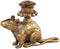PTMD Miro Gold Polyresin Sitting Mouse Candle Holder