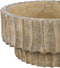 PTMD Mitty Brown Cement Pot Wavy Ribs Round Bowl Low L