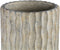 PTMD Mitty Brown Cement Pot Wavy Ribs Round High L