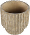 PTMD Mitty Brown Cement Pot Wavy Ribs Round Low XXL