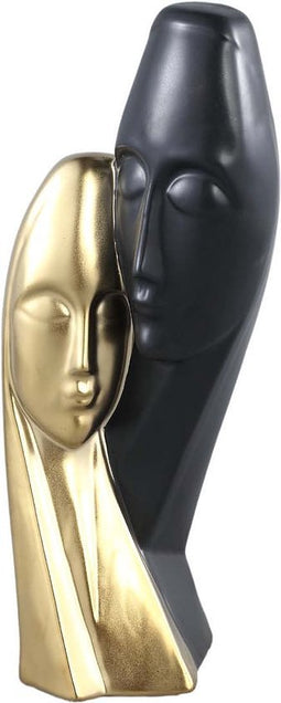 PTMD Mixxi Gezichten Beeld Deco Object - 14x10x36 cm - Goud/Zwart