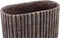 PTMD Morganne Brown Oval Cement Pot Ribbed Lines L