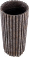 PTMD Morganne Brown Round Cement Pot Ribbed High L