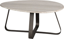 PTMD Muka coffeetable low dark grey base white marble
